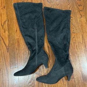 Lane Bryant Stretch Suede Kitten Heels Over The Knee Wide Calf Boots 9W